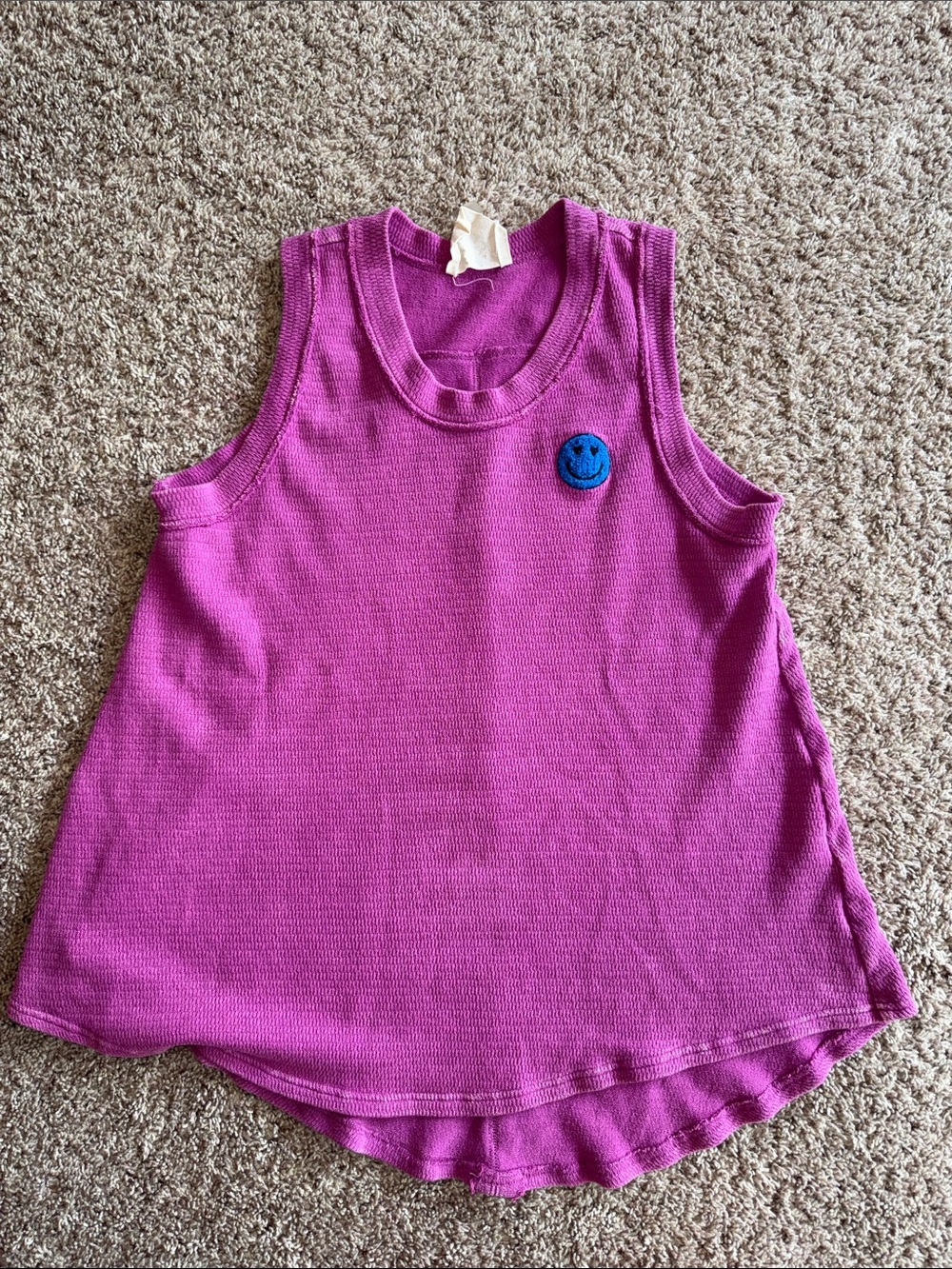 Fantastic Fawn distressed oversized purple thermal tank size small